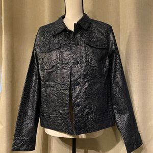 NWOT Snakeskin denim jacket. Jones NY. Size M